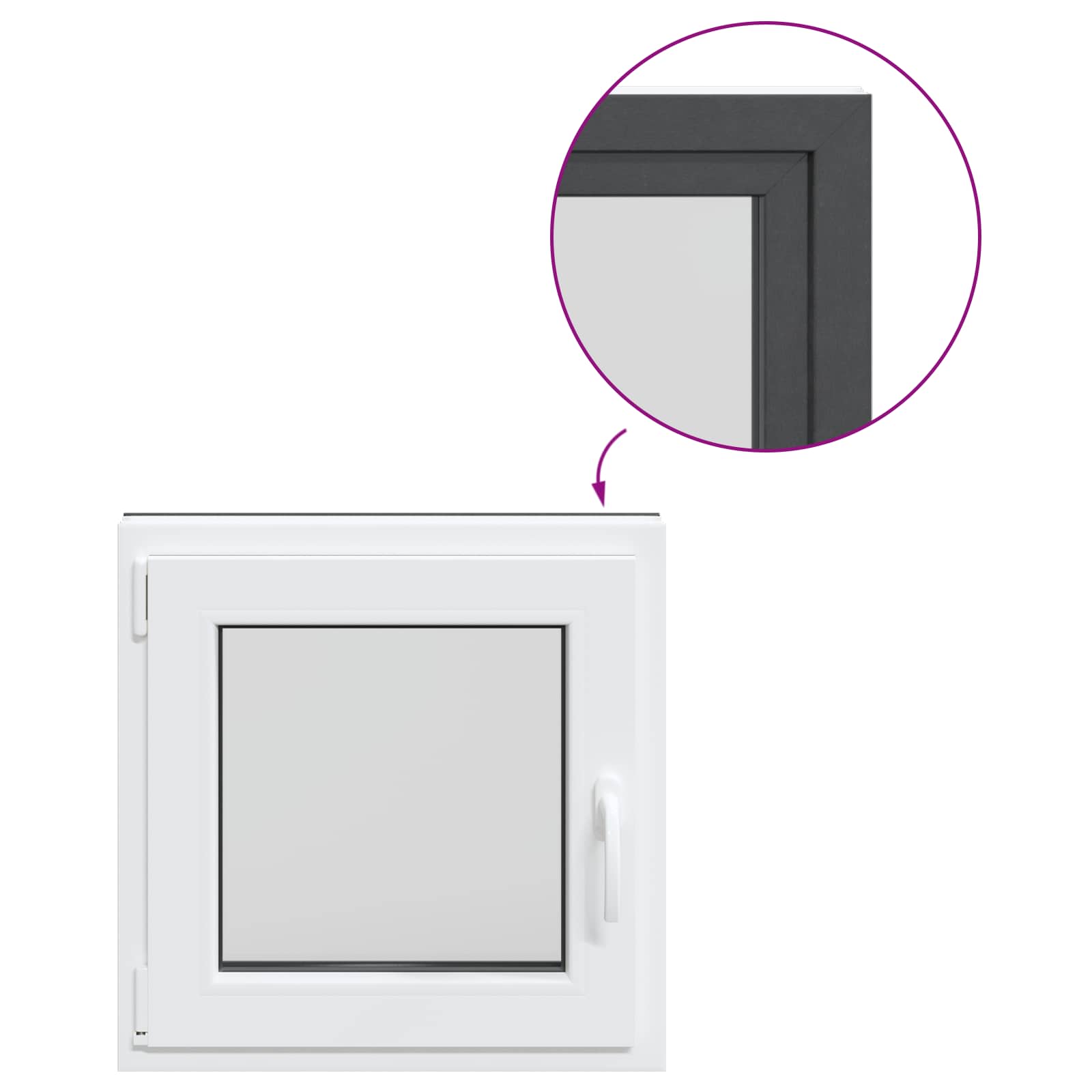 Kellerfenster RISOR 50 x 50 cm PVC und Glas Weiß