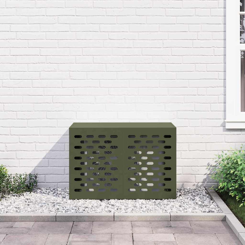 Klimaanlagenabdeckung Schwarz 90 x 40 x 60 cm Stahl