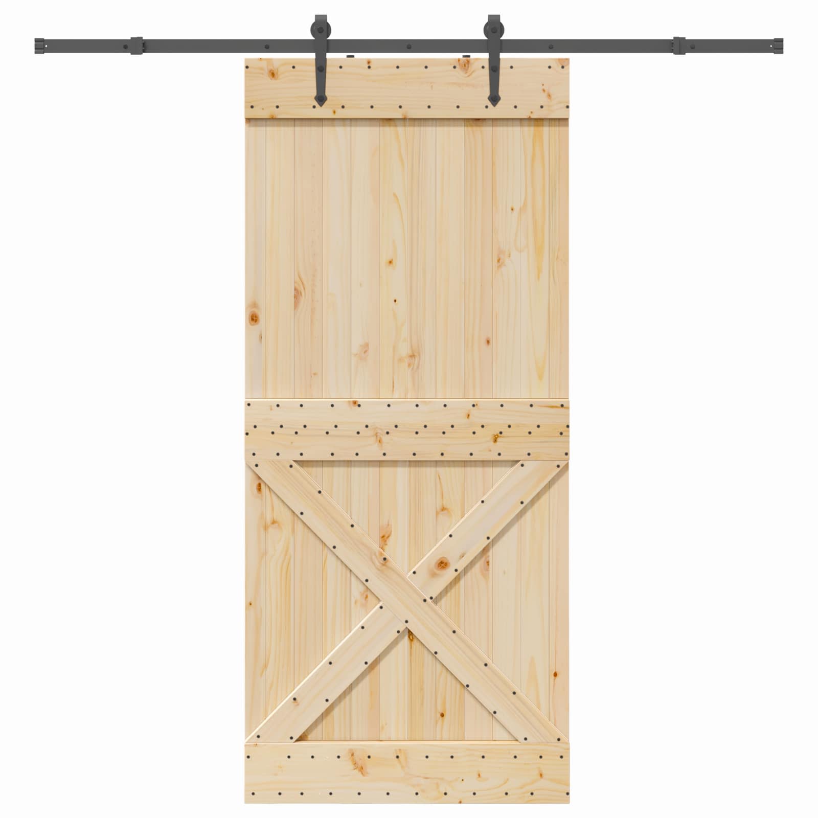 Schiebetür NARVIK Natürlich und Schwarz 70 x 210 cm (152,5 cm)