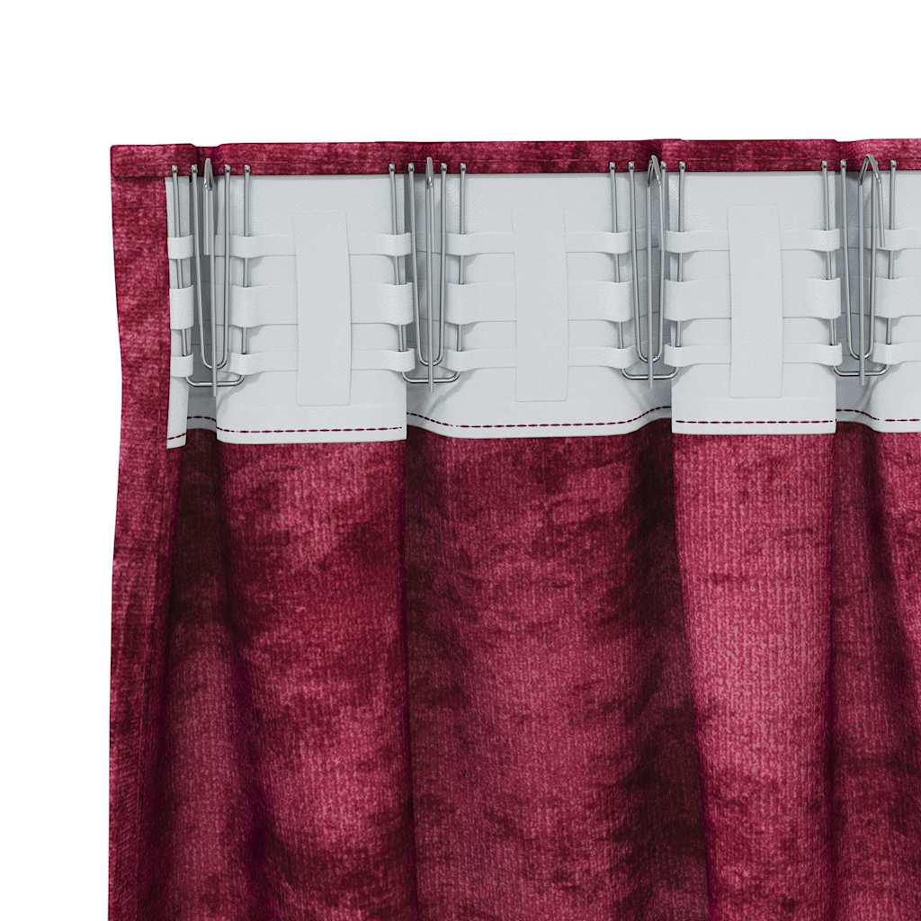 Samtvorhänge mit Vorhängen 2 pcs Weinrot 140 x 140 cm Samt