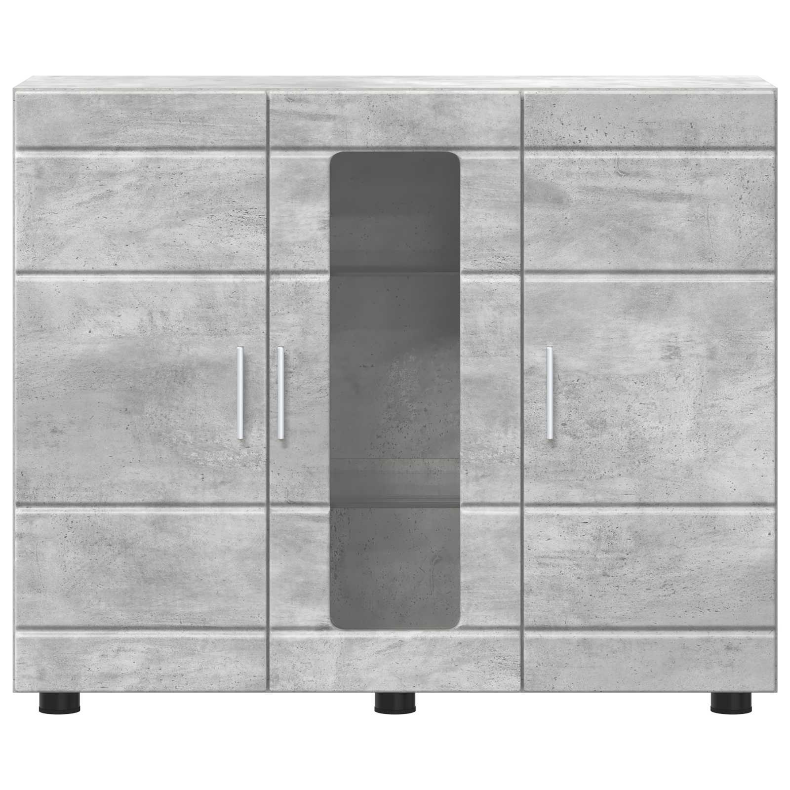 Highboard mit Regal FLORIN Weiß 60 x 35 x 182 cm Holzwerkstoff