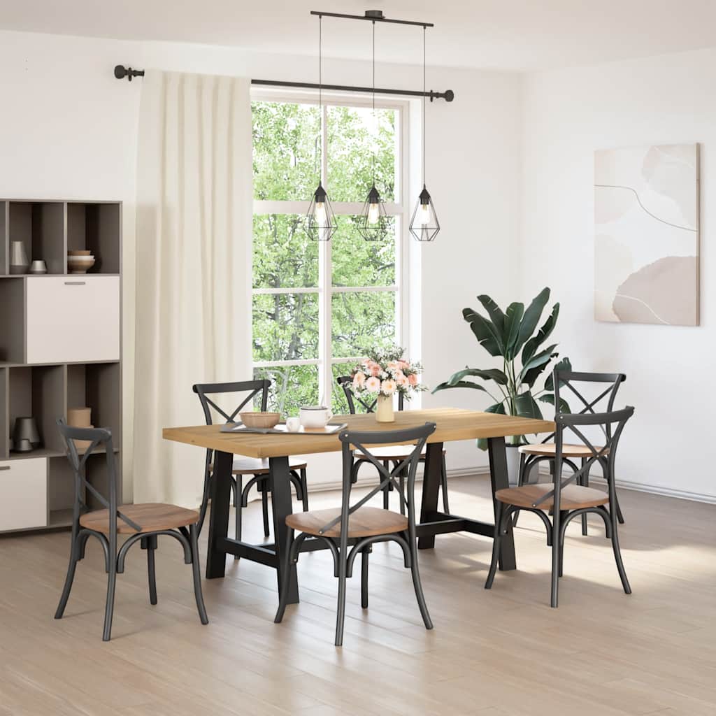 Esstisch NOAIN U-Form-Beine 180x90x75 cm Massivholz Kiefer