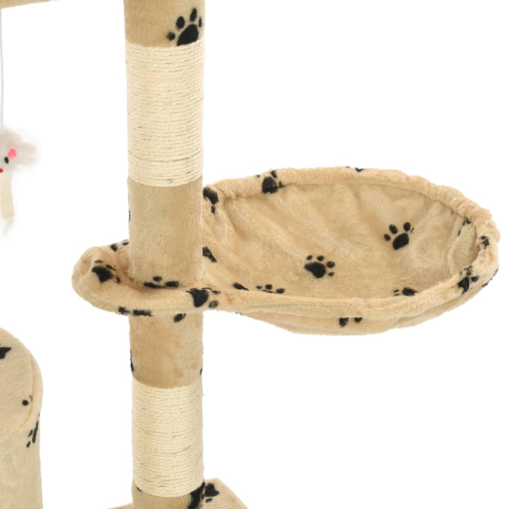 Katzen-Kratzbaum mit Sisal-Säulen 138 cm Grau