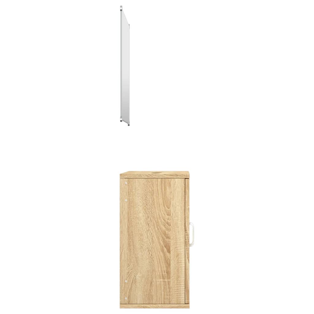 2-tlg. Badmöbel-Set Schwarz Holzwerkstoff