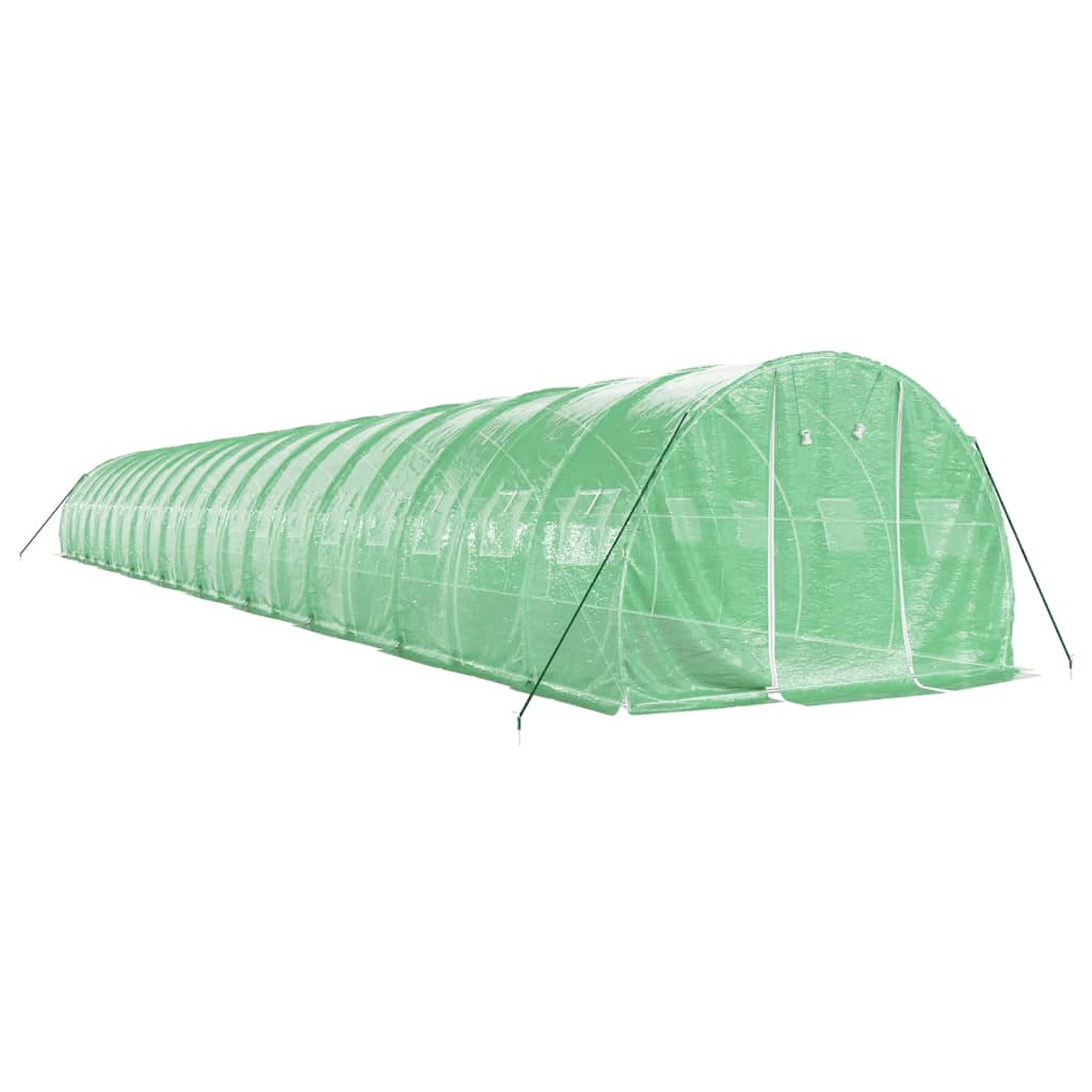 Gewächshaus mit Stahlrahmen Grün 48 m² 16x3x2 m
