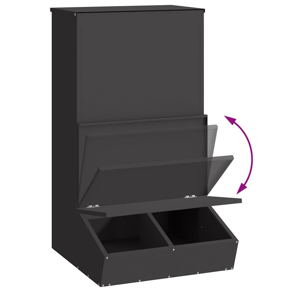 Schweinfutterspender Schwarz 55 x 38 x 76 cm