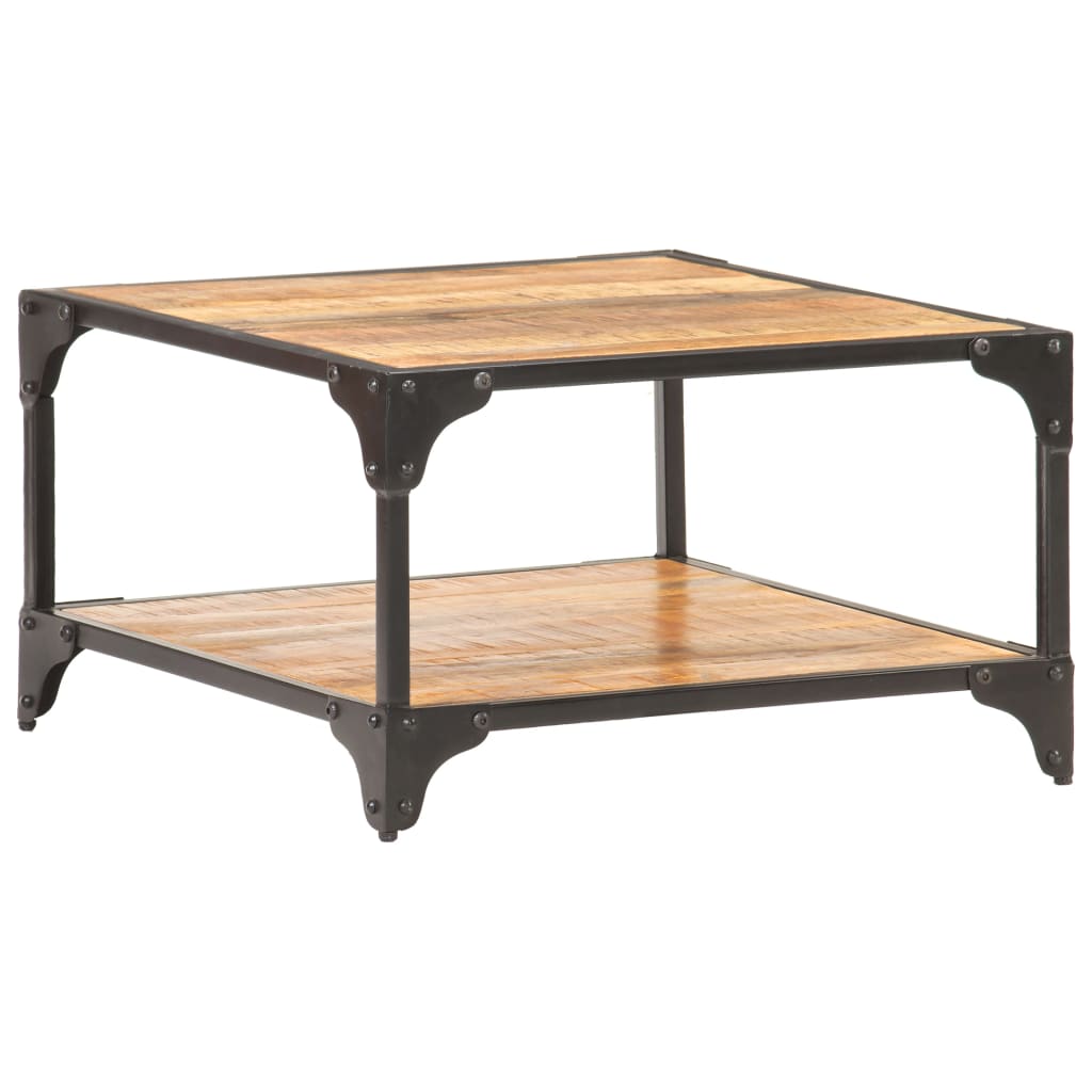 Couchtisch 40x40x36 cm Raues Mango-Massivholz