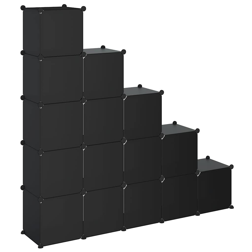Regalsystem mit 12 Würfeln Schwarz PP