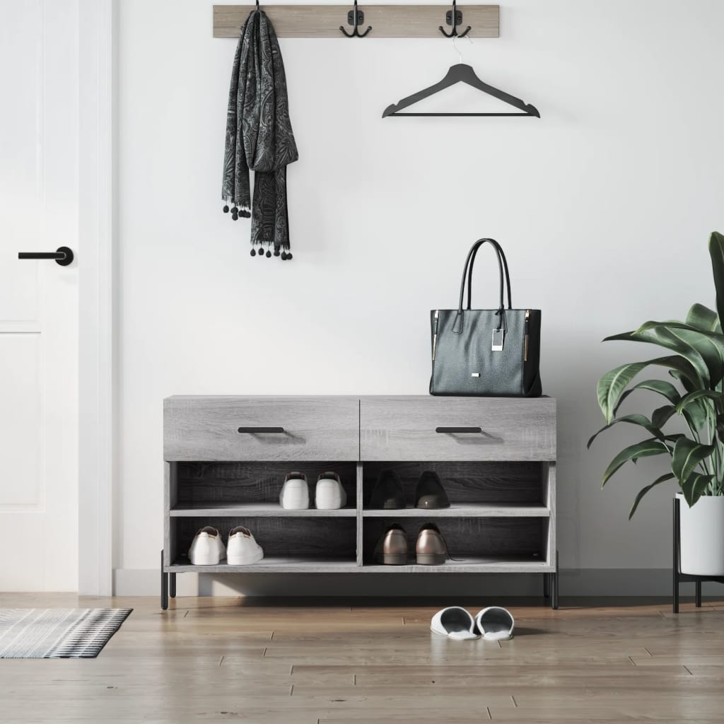 Schuhbank Weiß 102x35x55 cm Holzwerkstoff