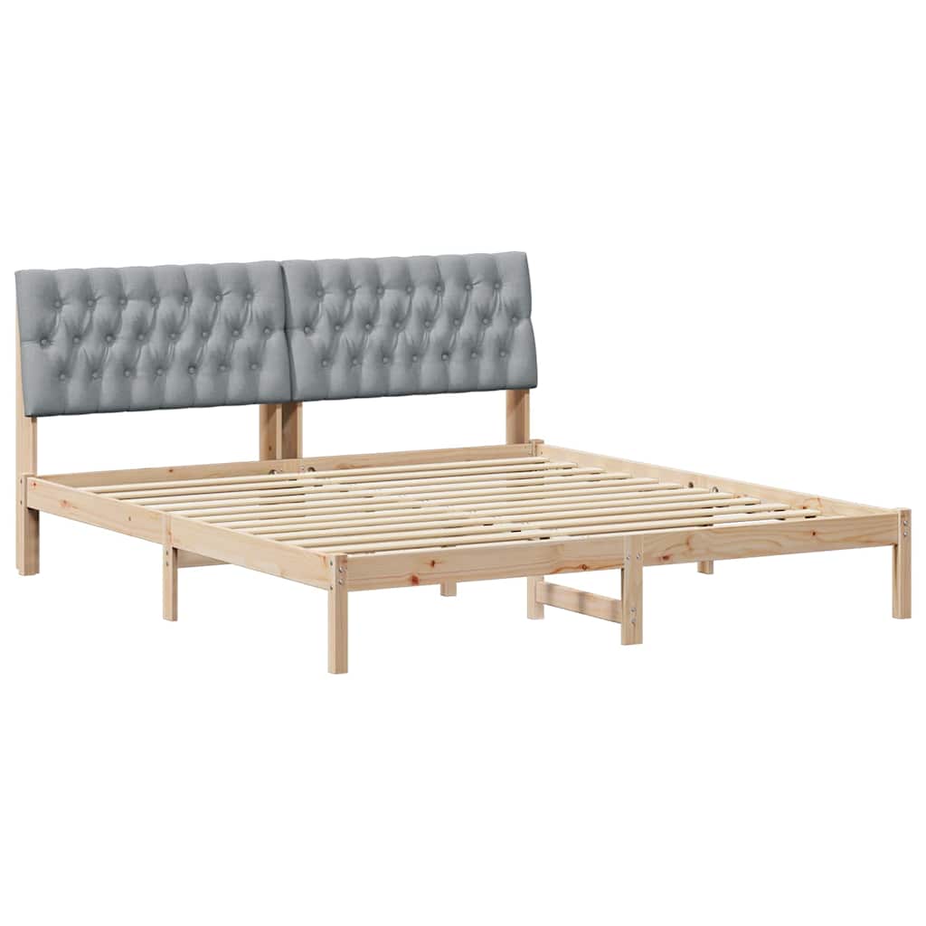 Bettgestell mit gepolstertem Kopfteil Braun 200 x 200 cm