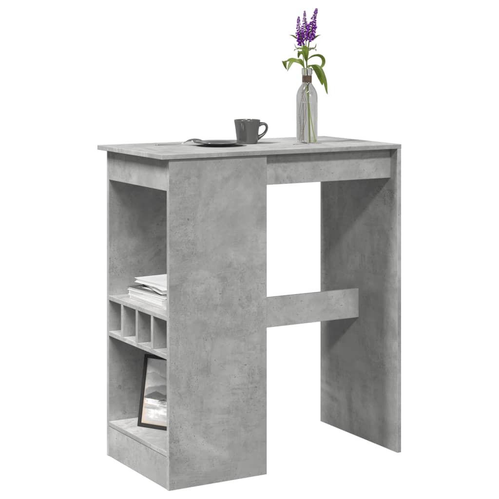 Bartisch mit Regal Schwarz Eichen-Optik 90 x 47,5 x 103,5 cm