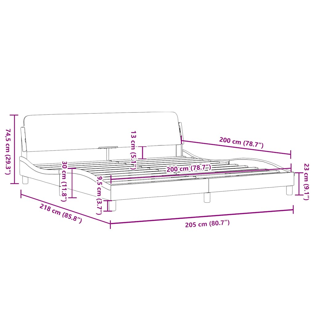 Bettgestell "Dover" Schwarz 80x200 cm Kunstleder