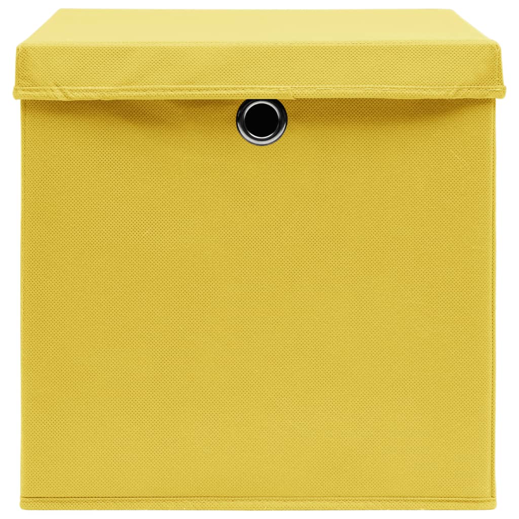 Aufbewahrungsboxen mit Deckeln 10 Stk. 28x28x28 cm Schwarz