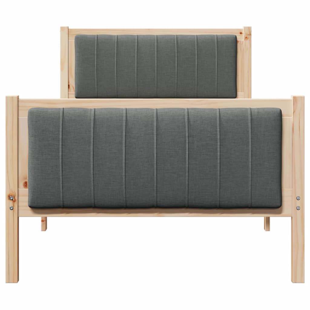 Bettgestell Braun und hellgrau 200 x 200 cm Massivholz Kiefer