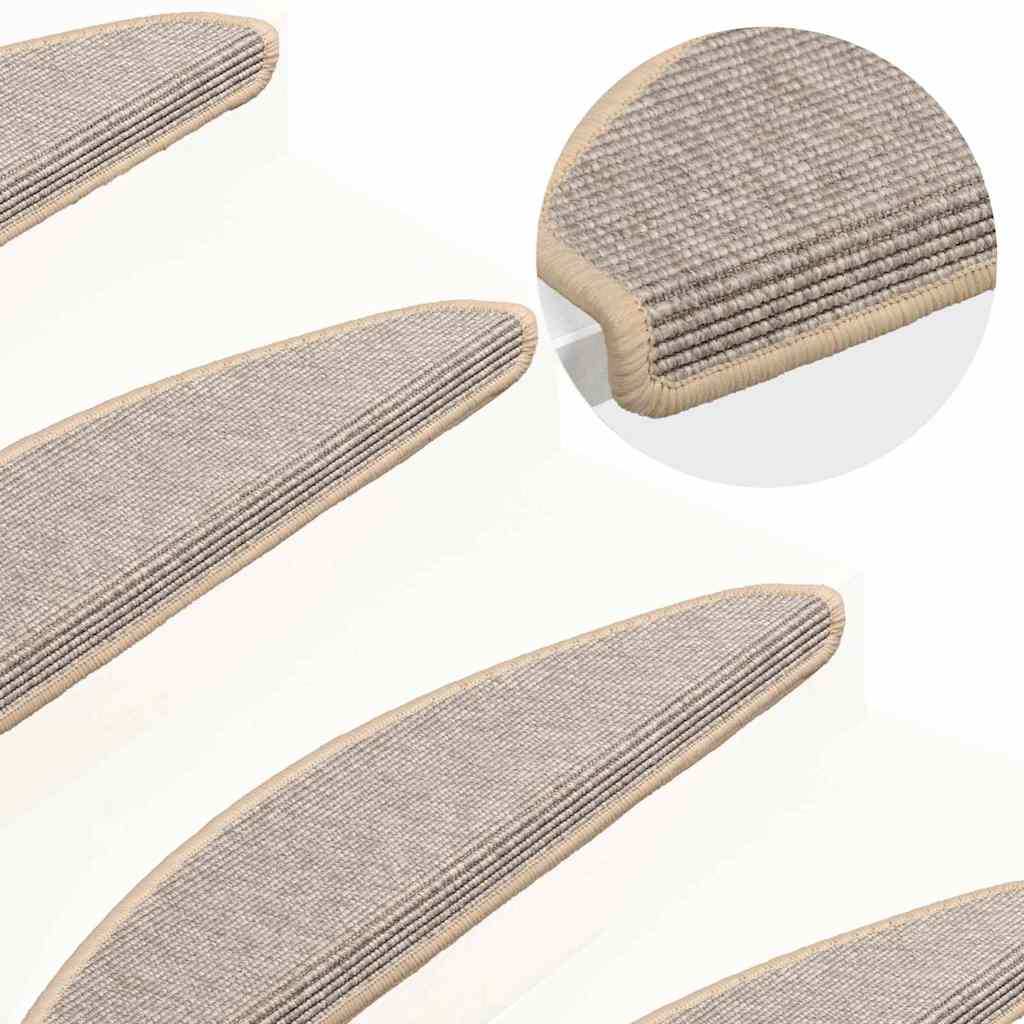 Stufenmatten 15 Stk. 56x17x3 cm Beige und Grau Halbrund