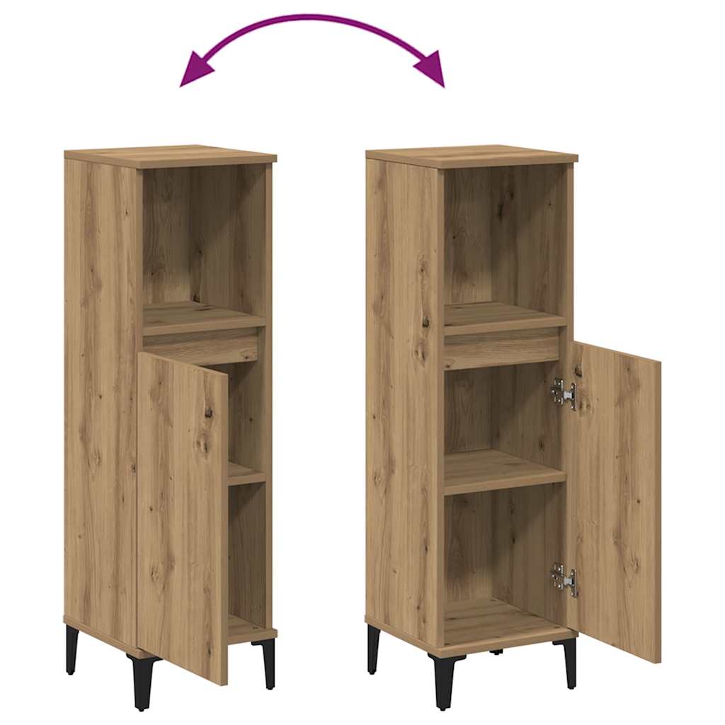 Badschrank Weiß 30x30x100 cm Holzwerkstoff
