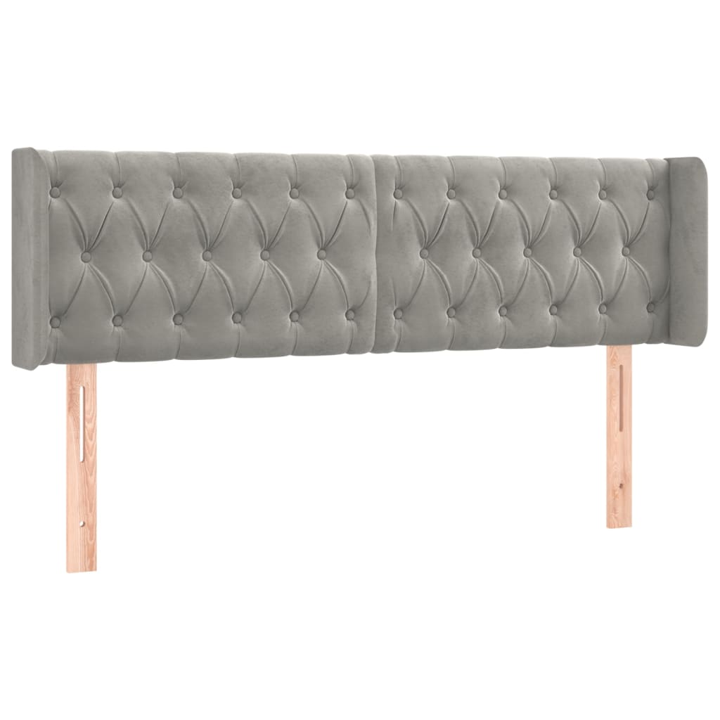 Kopfteil mit Ohren Dunkelblau 93x16x78/88 cm Samt