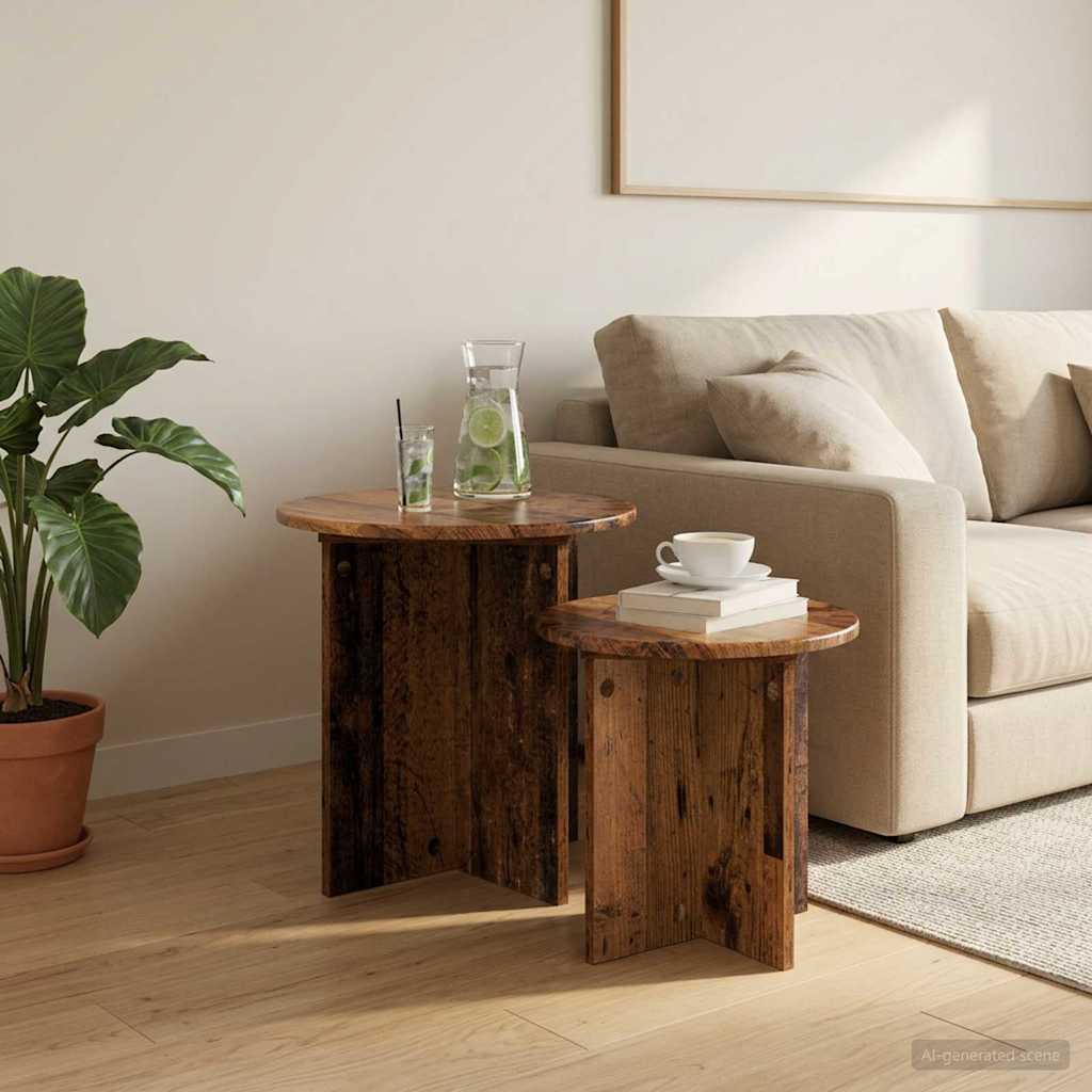 Beistelltisch-Set mit Speicher 2 pcs Holzwerkstoff