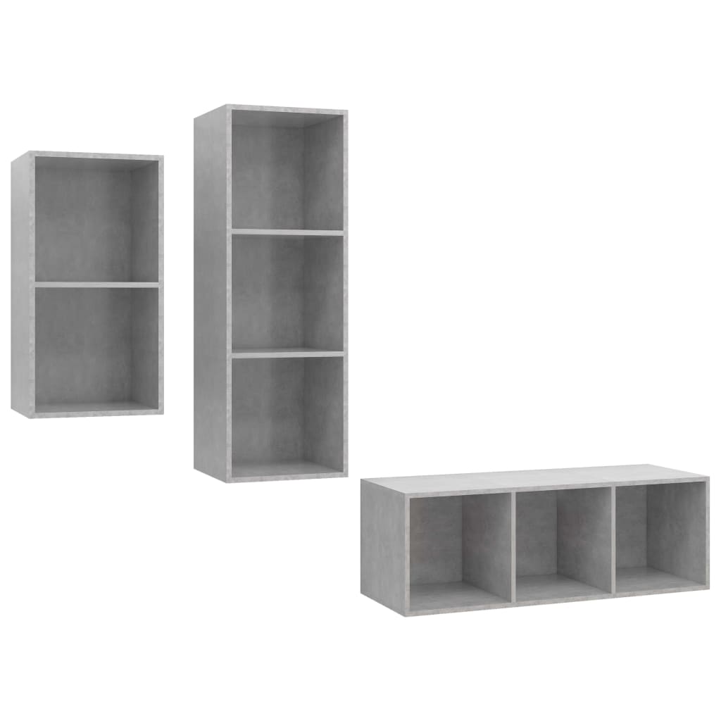 3-tlg. TV-Schrank-Set Weiß Holzwerkstoff
