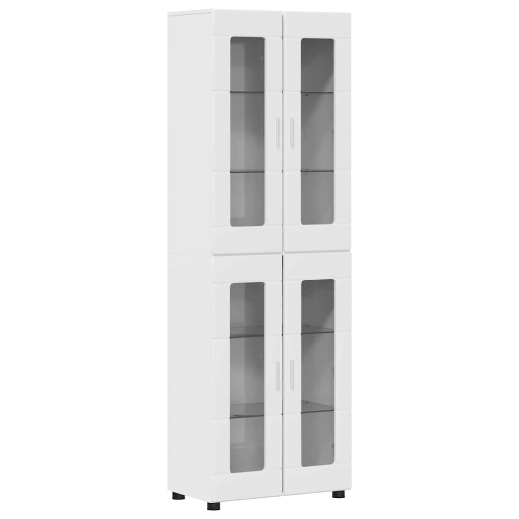 Highboard mit Regal FLORIN Weiß 60 x 35 x 182 cm Holzwerkstoff