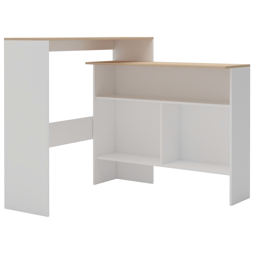 Bartisch mit 2 Tischplatten Weiß 130x40x120 cm