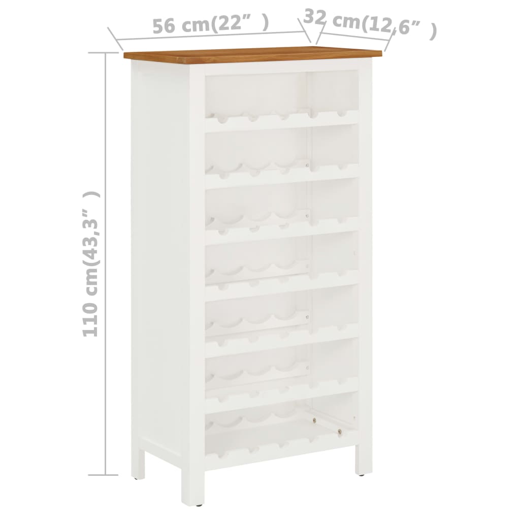 Weinschrank 56 x 32 x 110 cm Massivholz Eiche