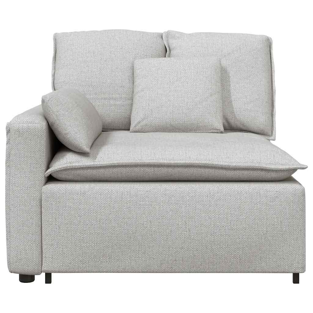Modulares Sofa Endmodul mit Armlehne Kissen Hellgrau 100 cm