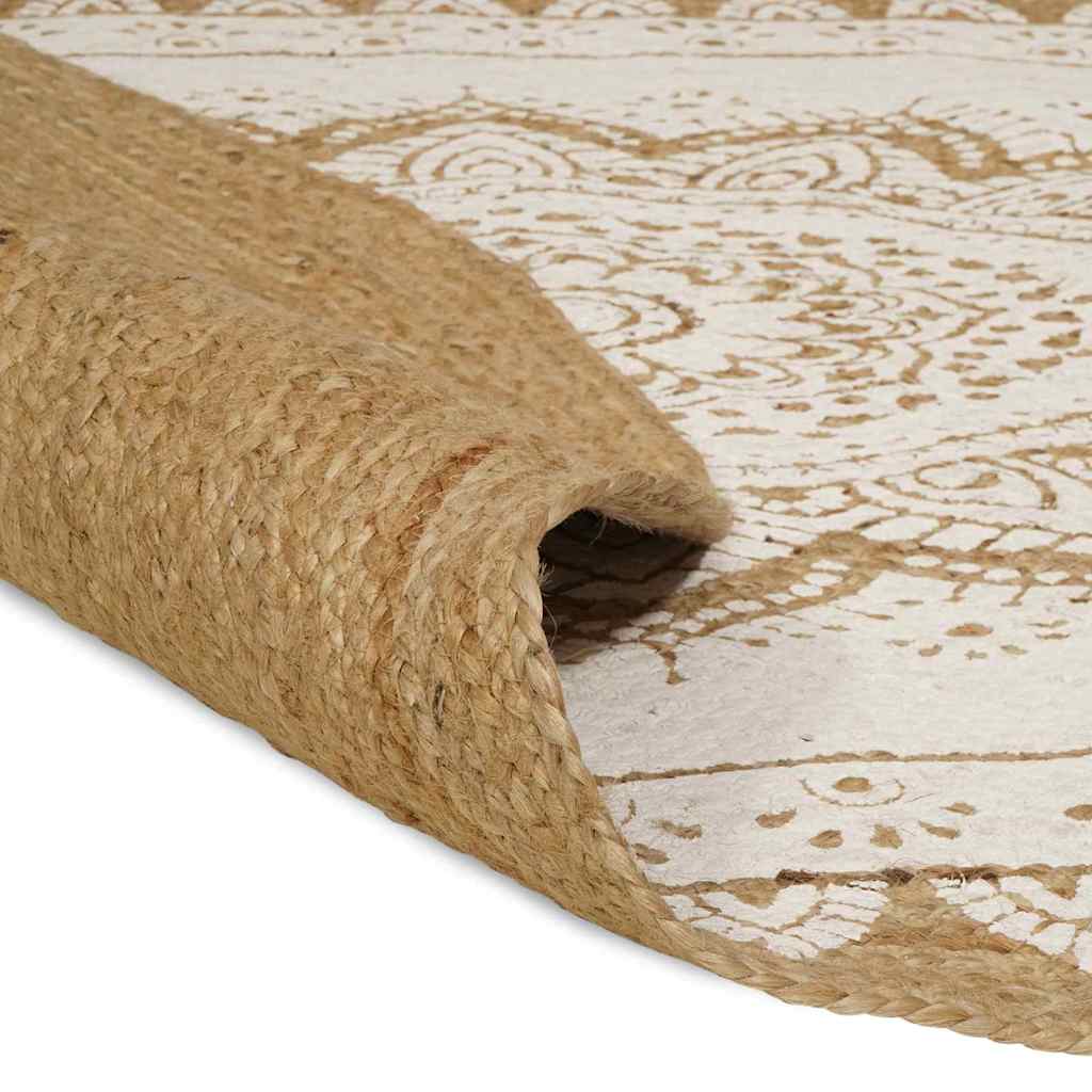 Bereichsteppiche Floral Natur mit weißem Druck 100 x 152 cm