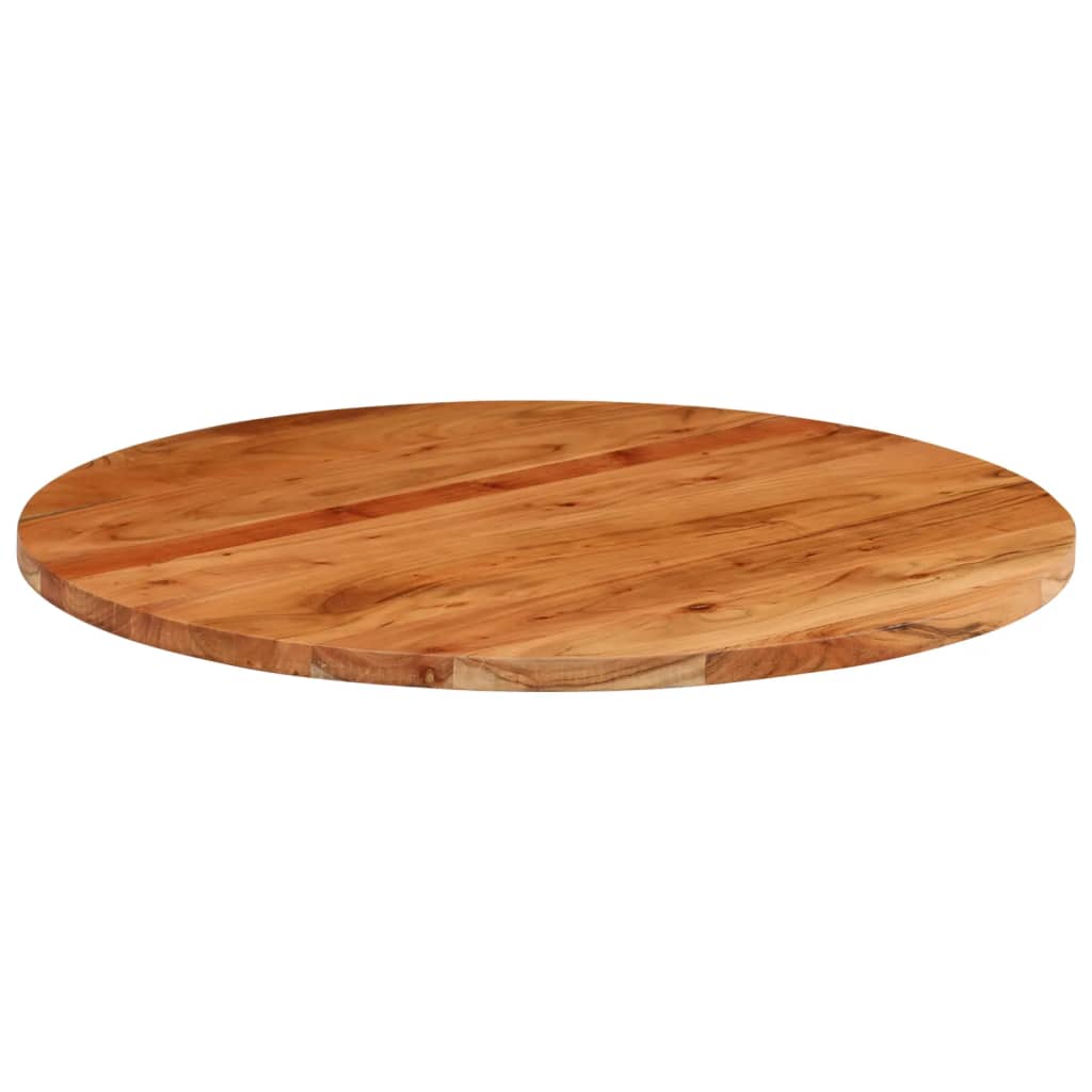 Tischplatte Ø 40x2,5 cm Rund Raues Massives Mangoholz