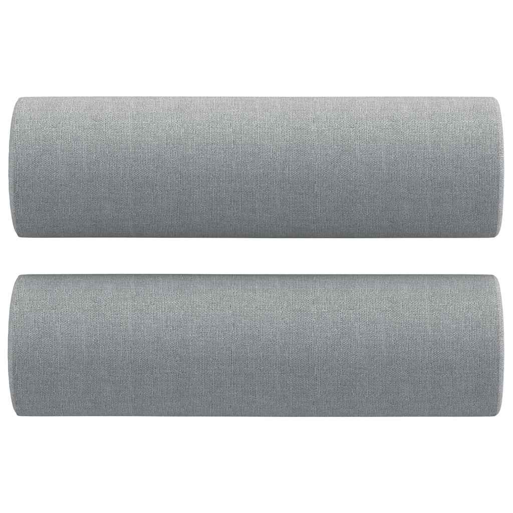 3-tlg. Sofagarnitur mit Kissen Braun Stoff