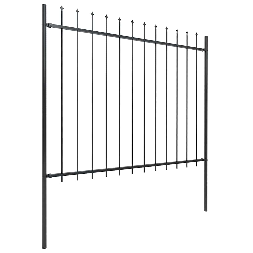 Gartenzaun Woerden mit Speerspitze Stahl 181 x 60 cm Schwarz