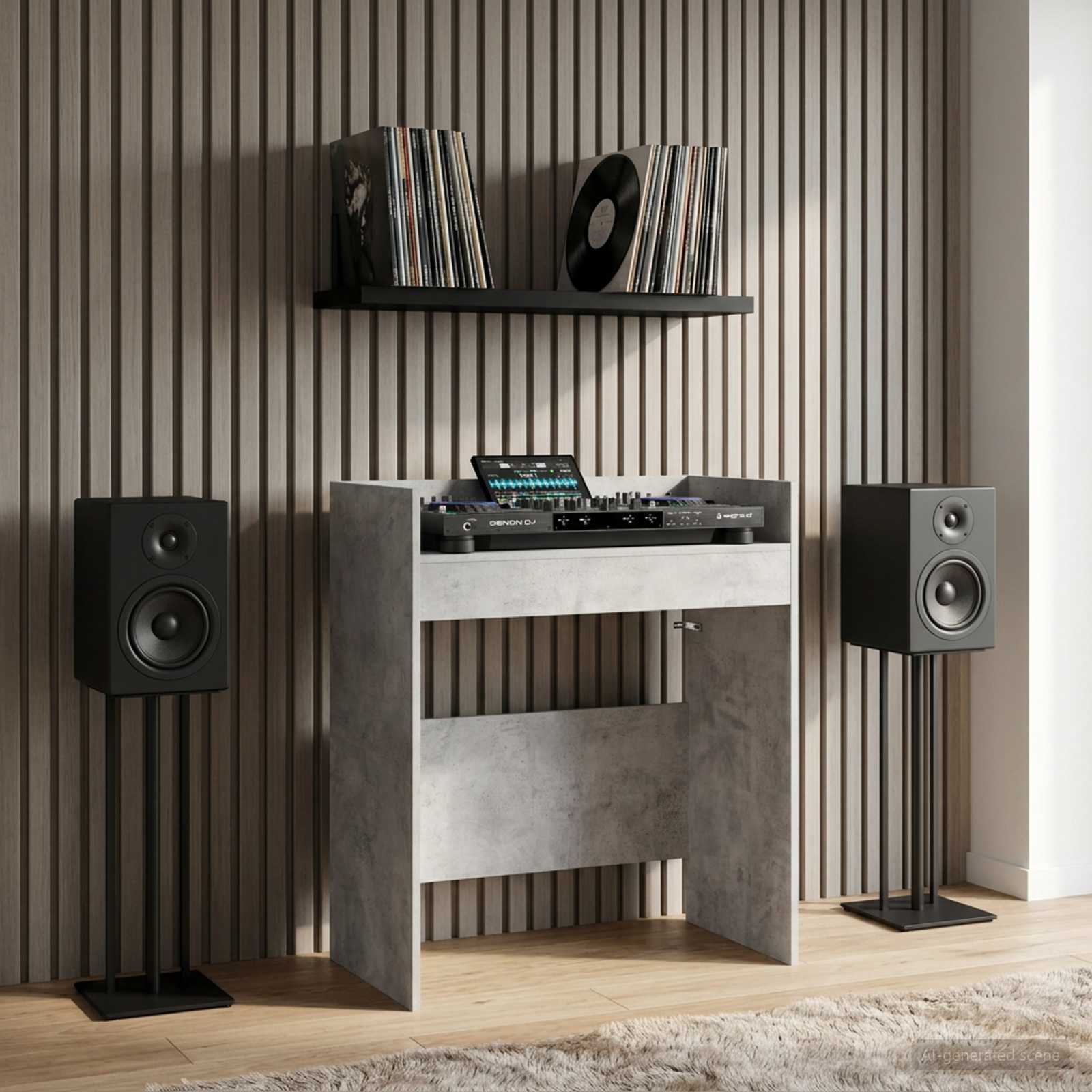 DJ Tisch Weiß 102 x 45 x 102 cm Holzwerkstoff