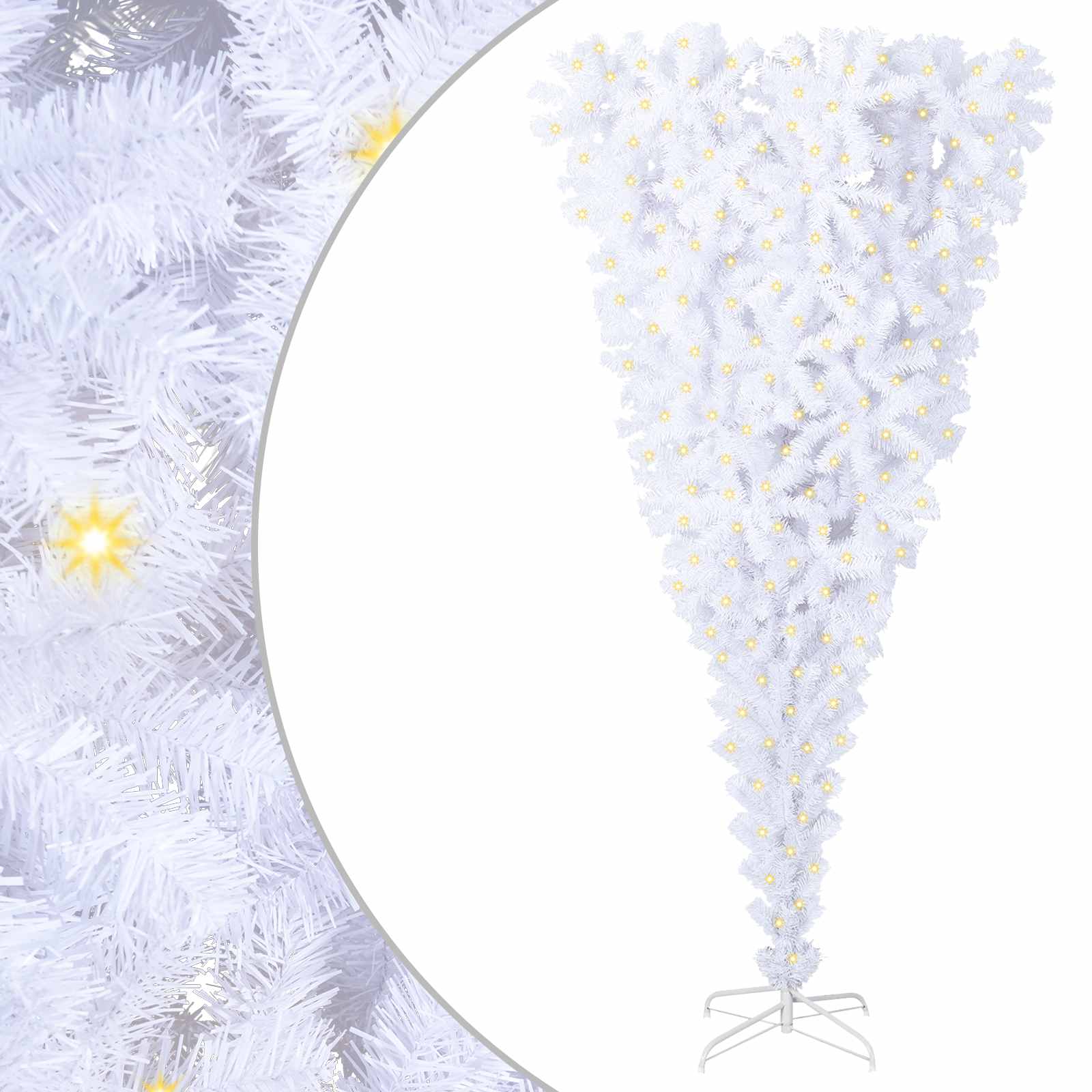 Künstlicher Weihnachtsbaum Weiß 180 cm PVC und Stahl