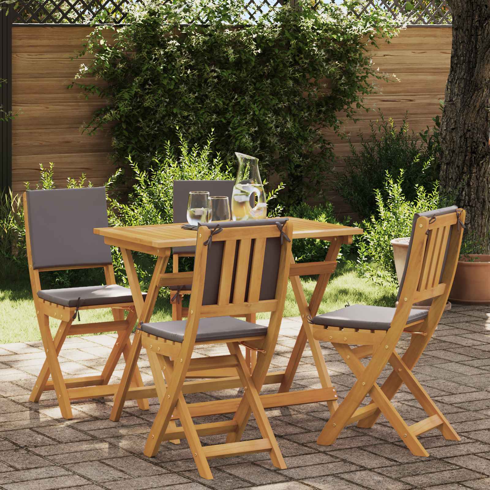 Außen Bistro-Stühle 6 pcs Natur Massivholz Akazie