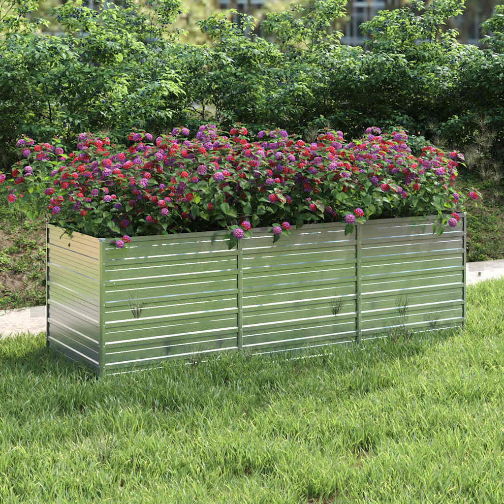 Garten-Hochbeet 160x80x77 cm Verzinkter Stahl Silbern