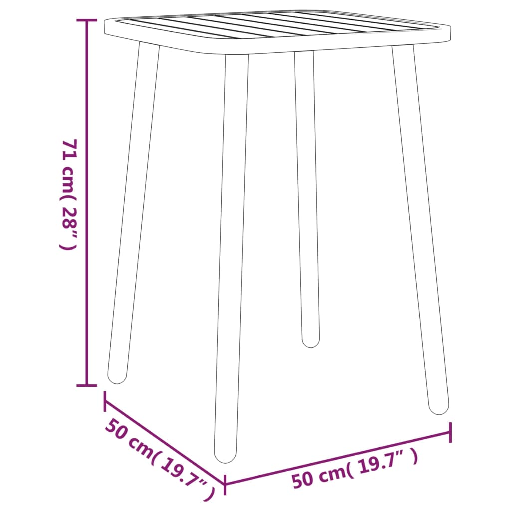 Gartentisch Anthrazit 100x100x71 cm Stahl