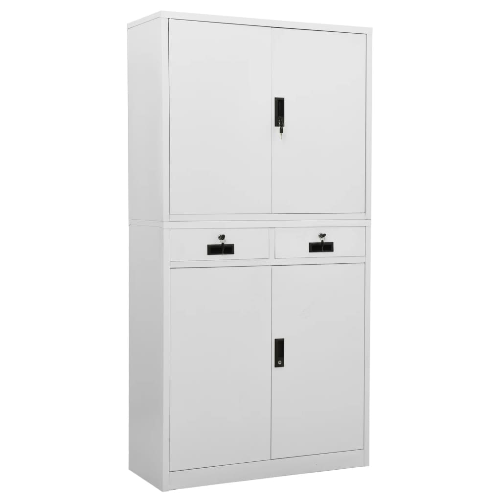 Büroschrank Weiß 90x40x180 cm Stahl