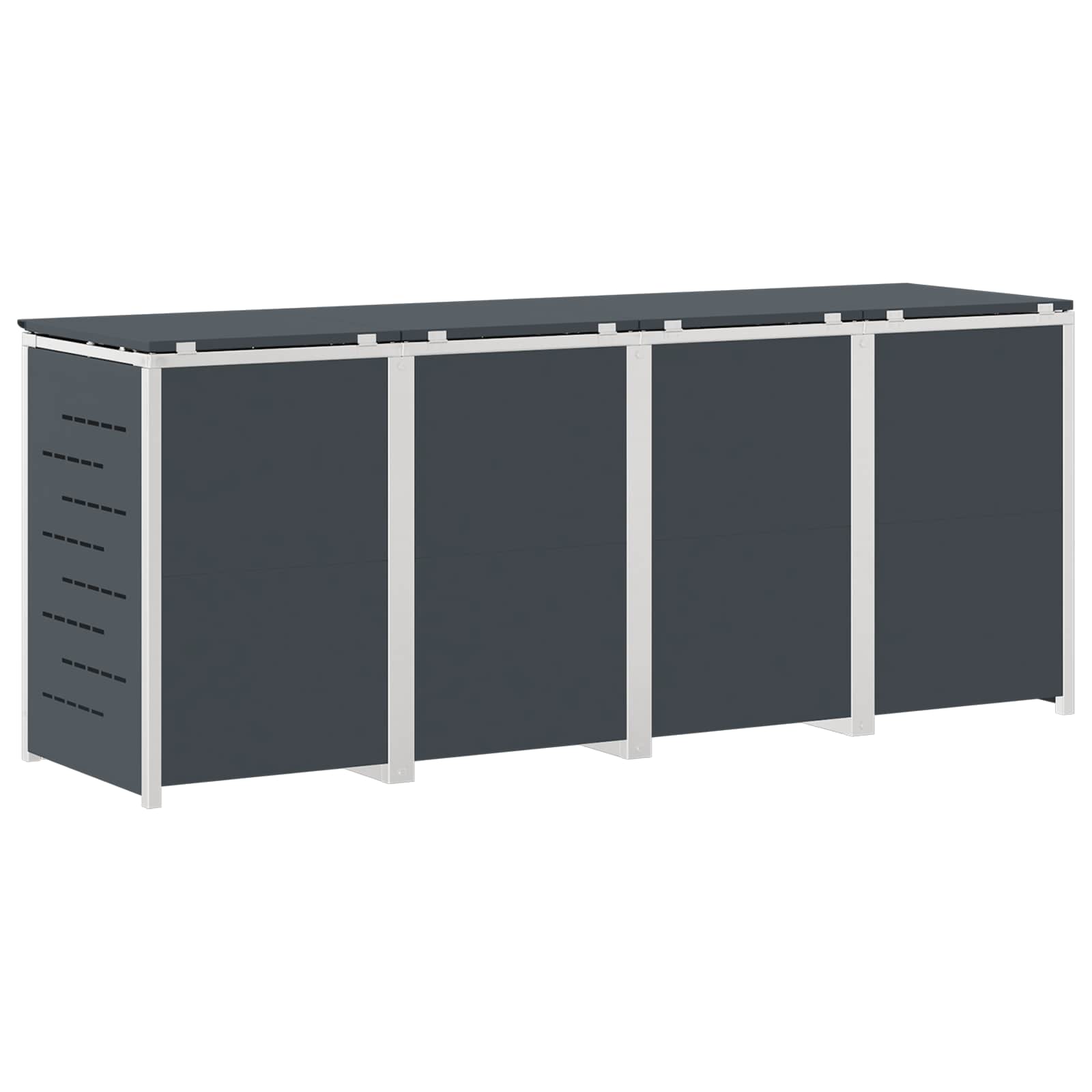 Mülltonnenbox for 2 Bins 240L Edelstahl Schwarz