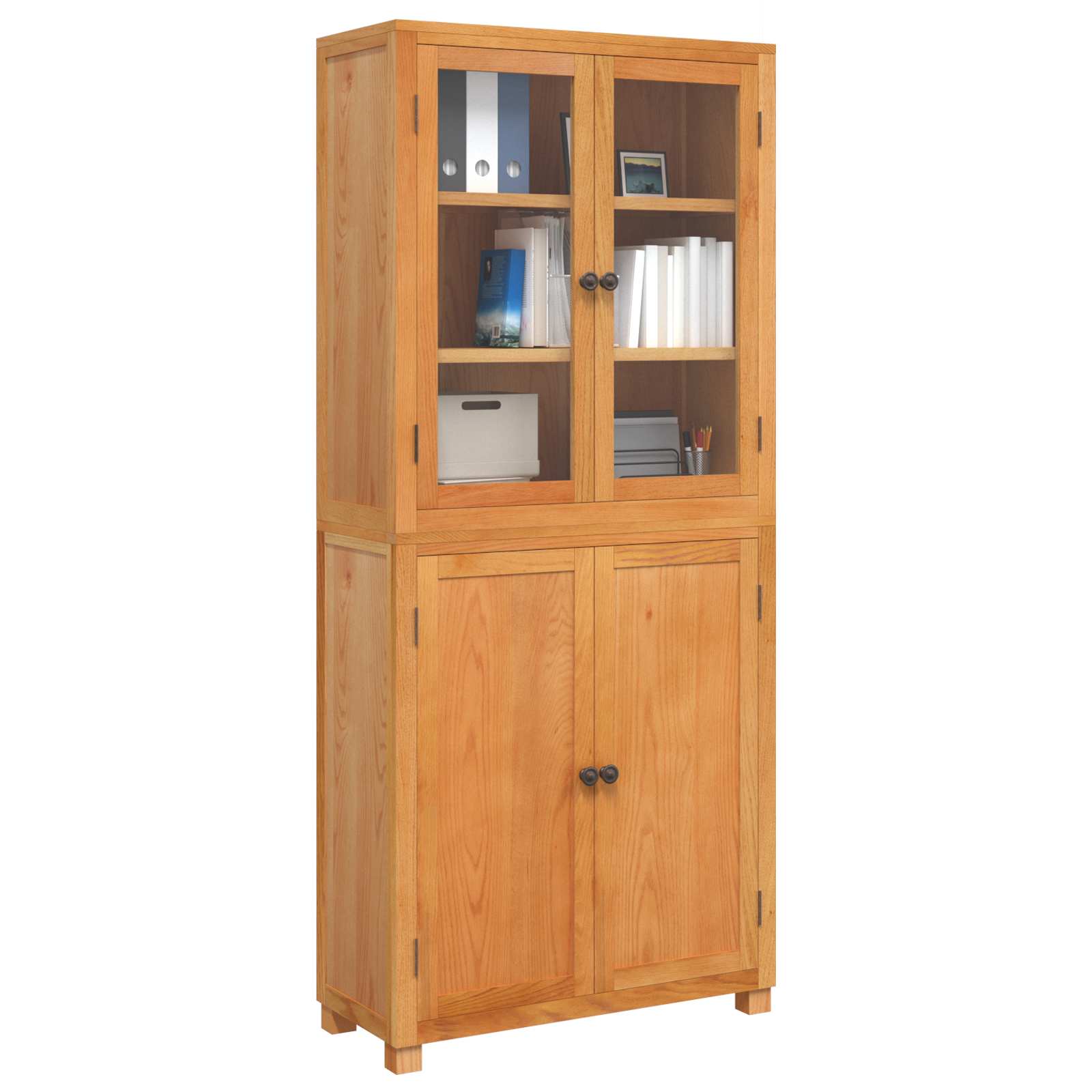 Aufbewahrungsmöbel-Set mit Regal 2 Stk. Natur 80 x 35 x 185 cm