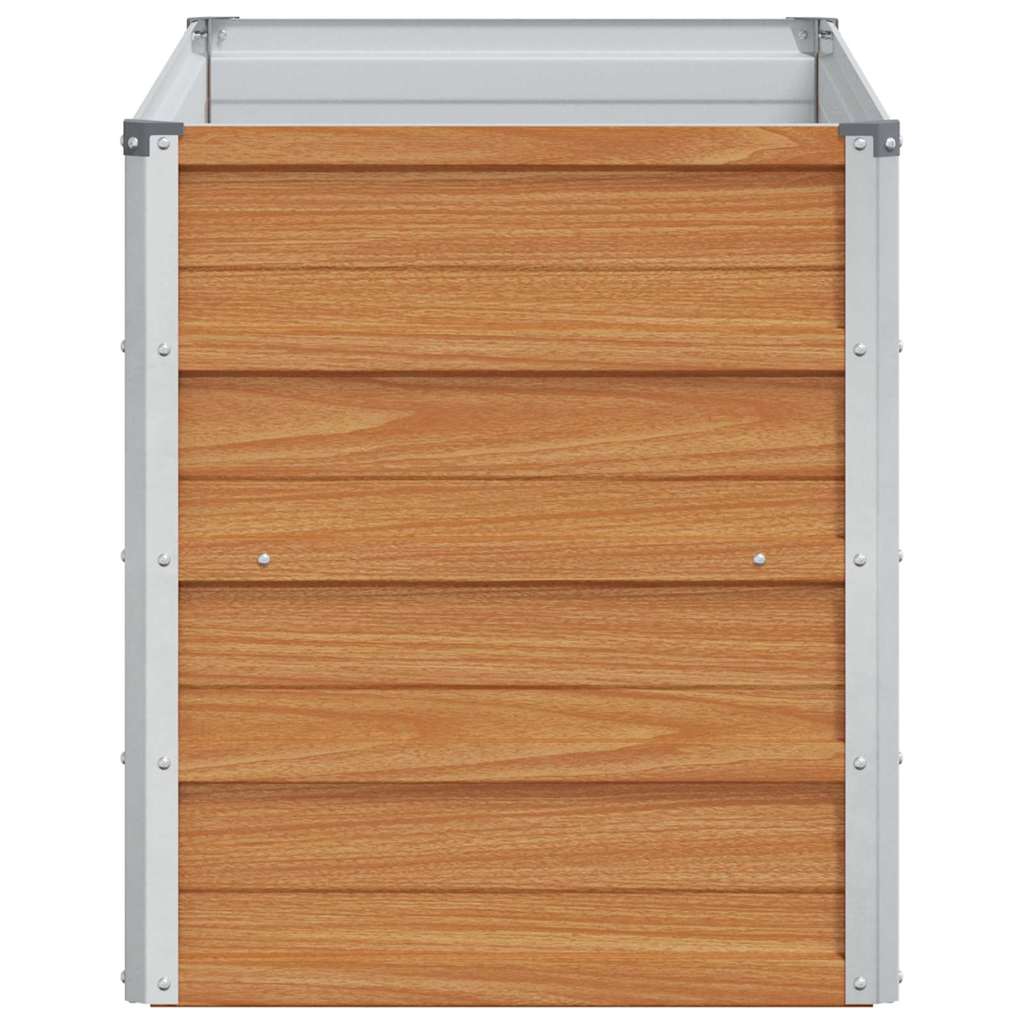 Hochbeet Hellbraun 100 x 100 x 77 cm Verzinkter Stahl