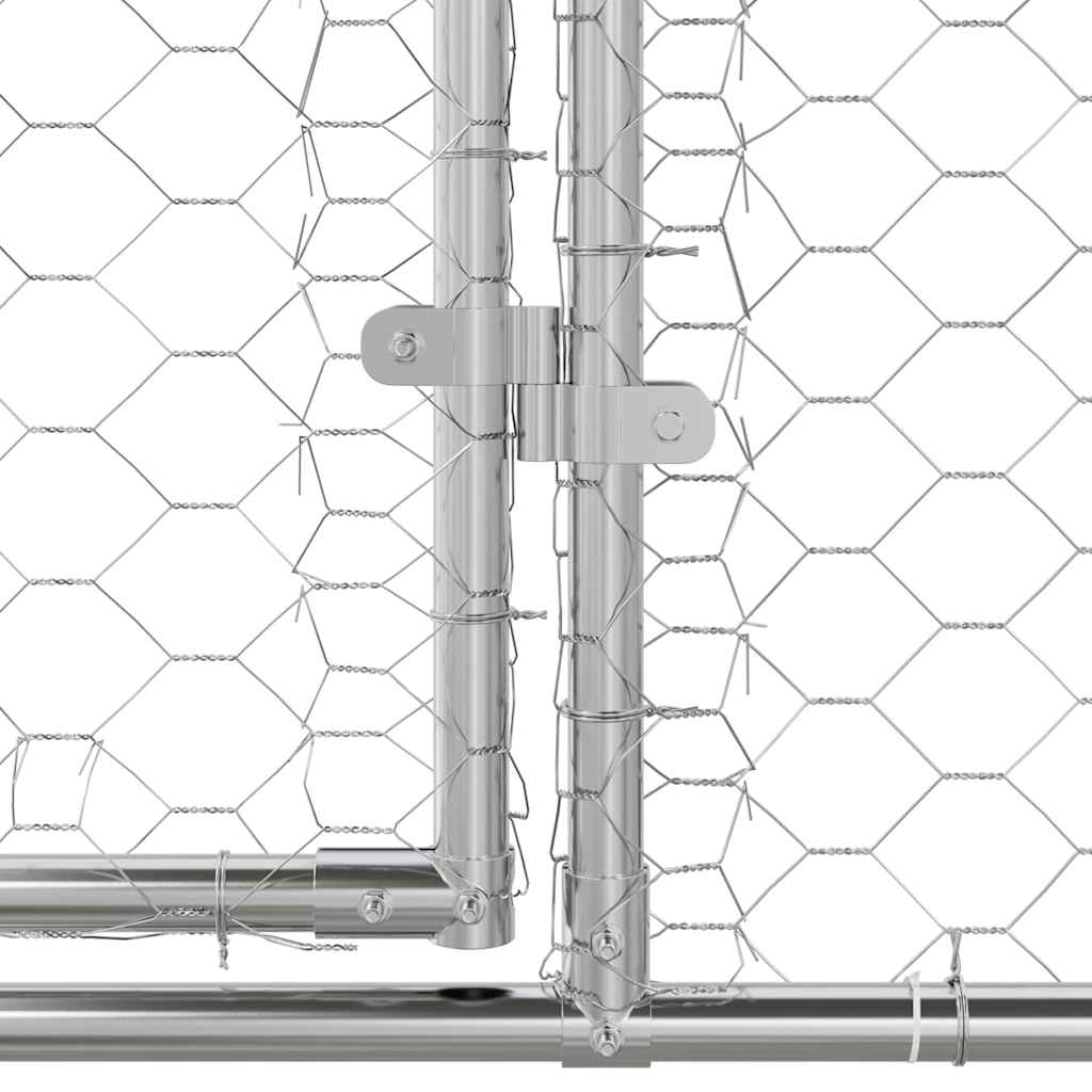 Hundekäfig 2 pcs Silber 4 x 2 x 2 m Verzinkter Stahl