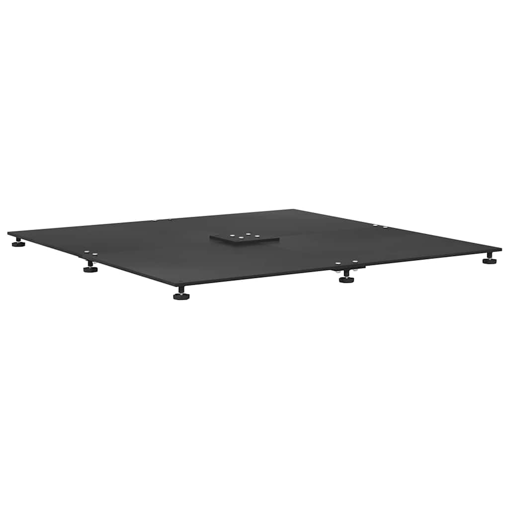 Sonnenschirmständer Dunkelgrau Holzlook 100 x 100 x 4 cm Stahl