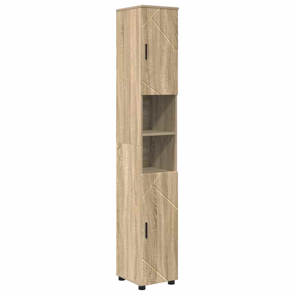 Badezimmermöbel-Set mit Tür 4 pcs Weiß Holzwerkstoff & Metall