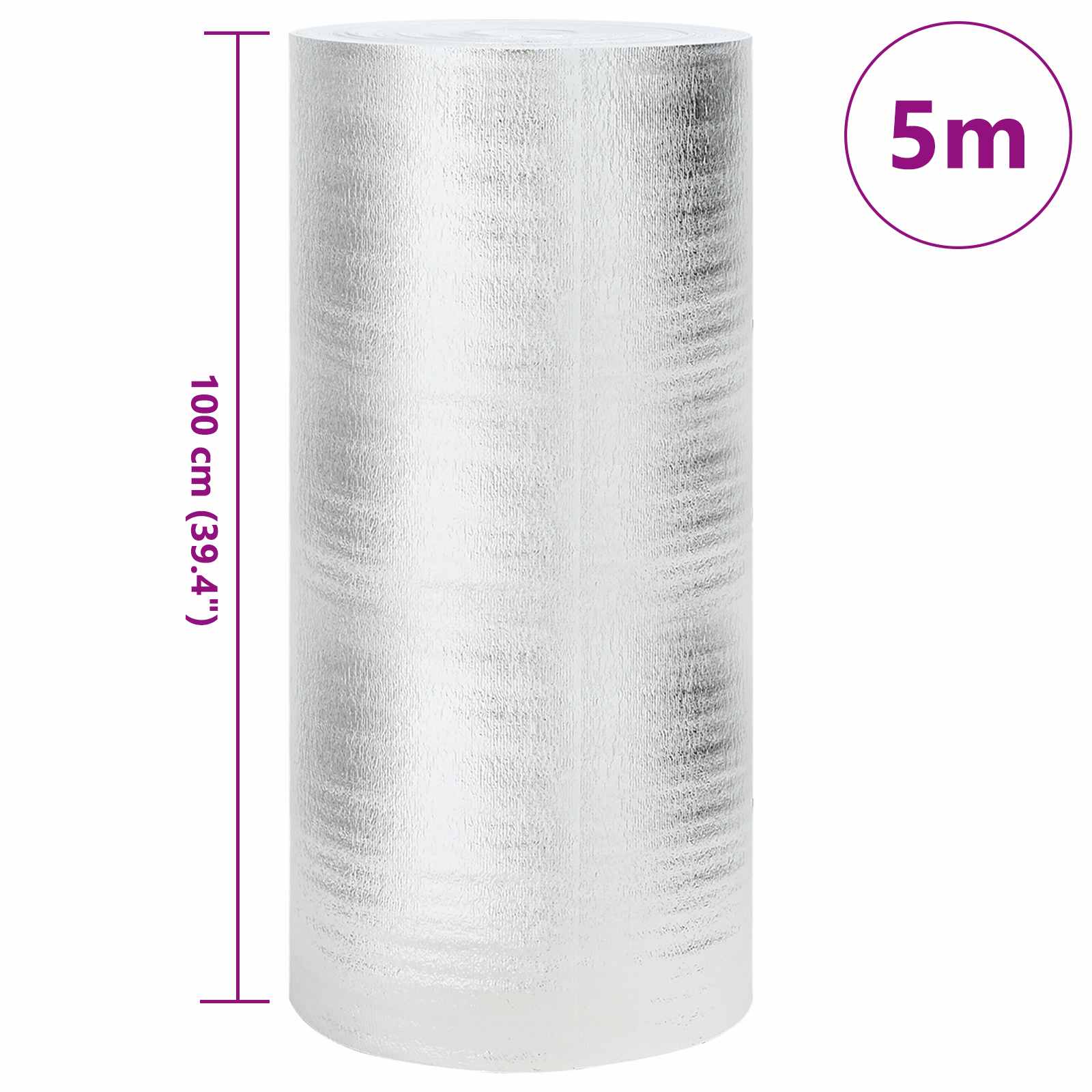 Heizkörper-Reflektorfolie Silber 5 x 0,5 m Polyethylen