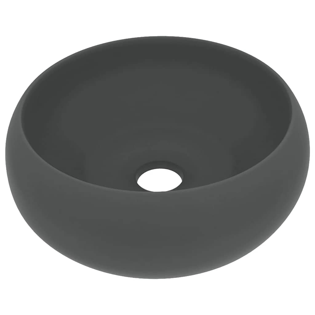 Luxuriöses Waschbecken Rund Matt Weiß 40x15 cm Keramik