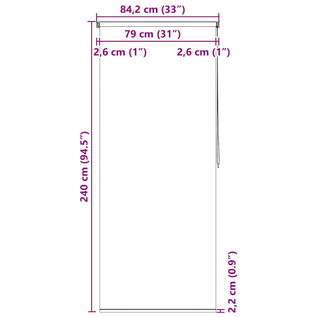 Duschrollo 80x240 cm Weiß