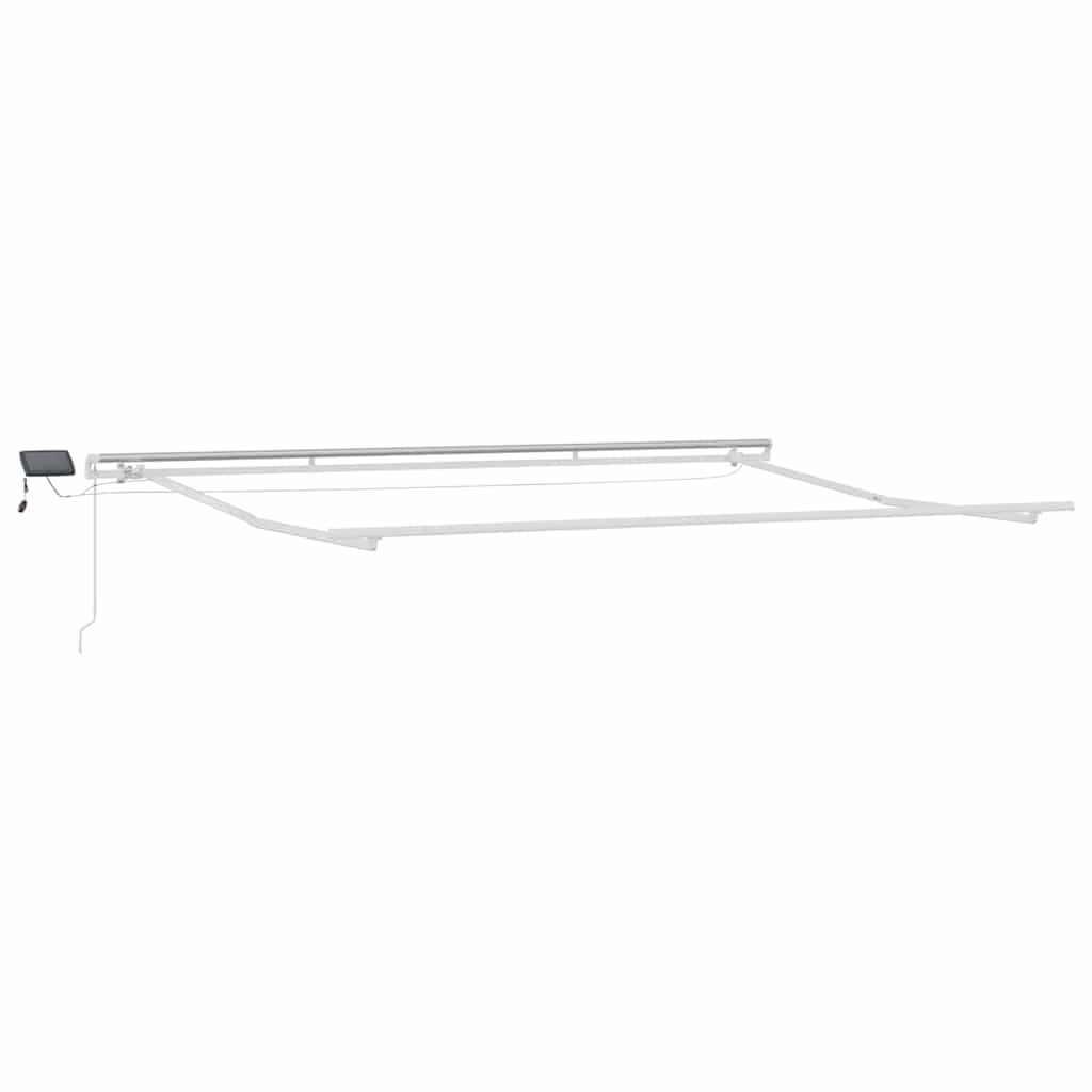 Markise Manuell Einziehbar mit LED 300x250 cm Blau und Weiß
