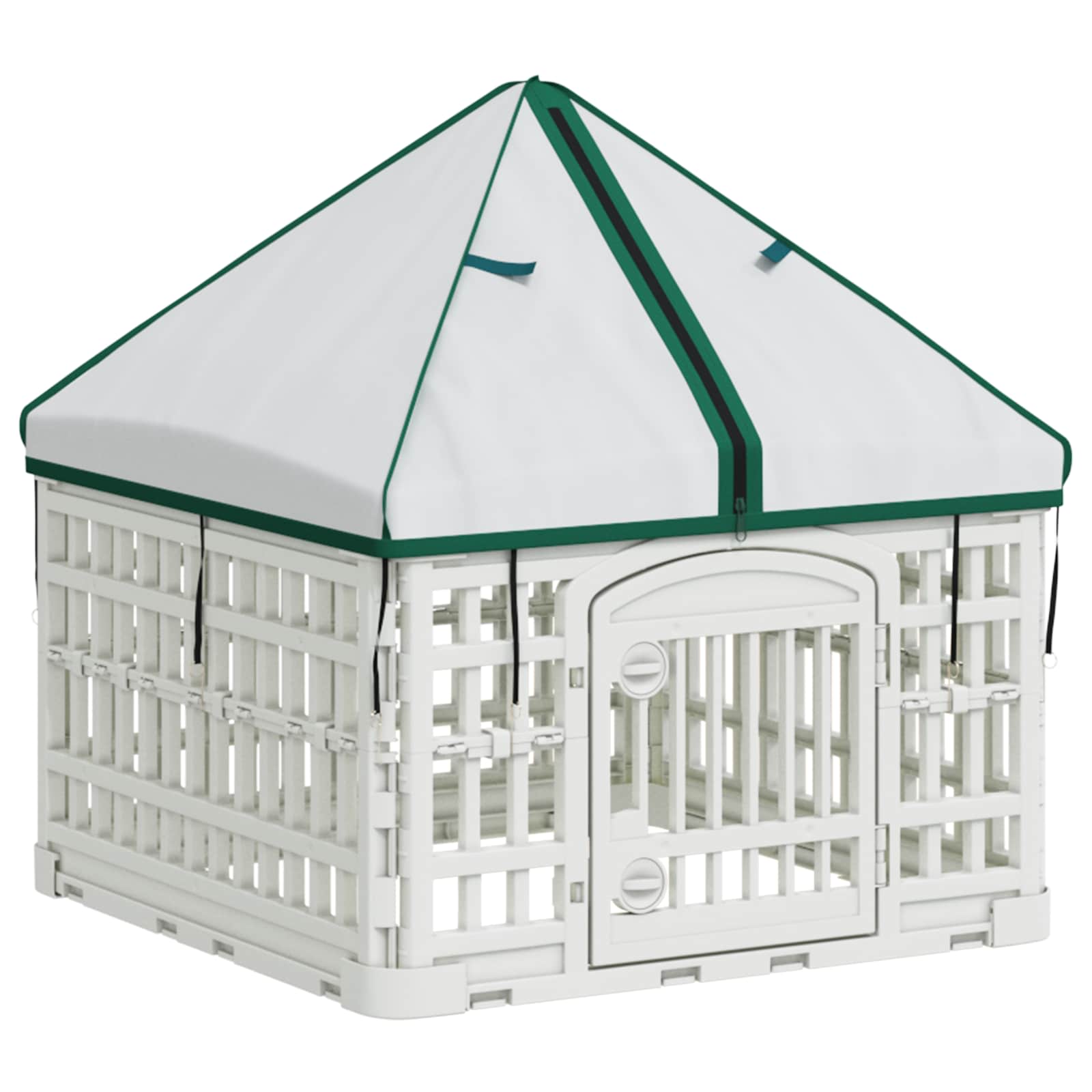4-Panel-Hundespielplatz mit Dach 60 x 60 x 82 cm Kunststoff