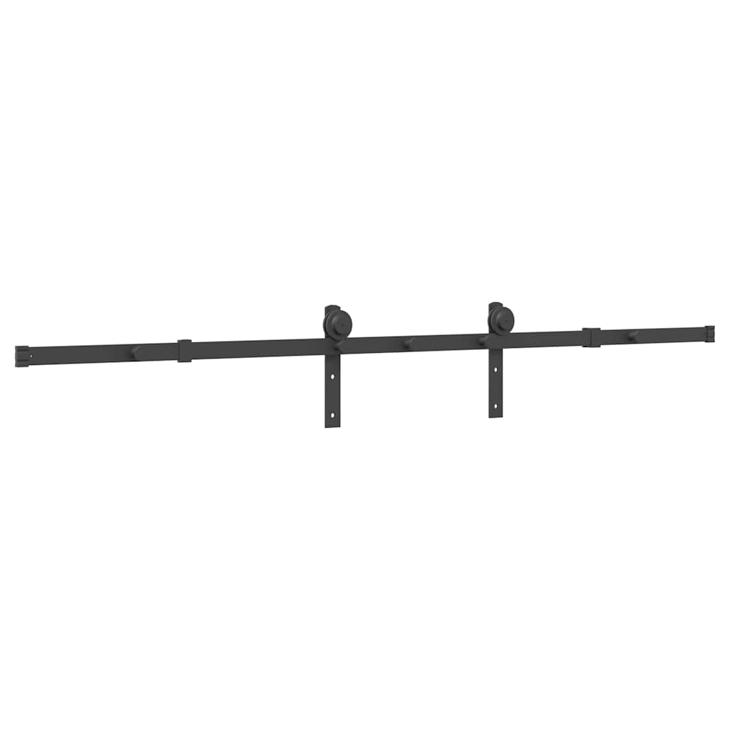 Schiebetürbeschlag-Set 183 cm Stahl Schwarz