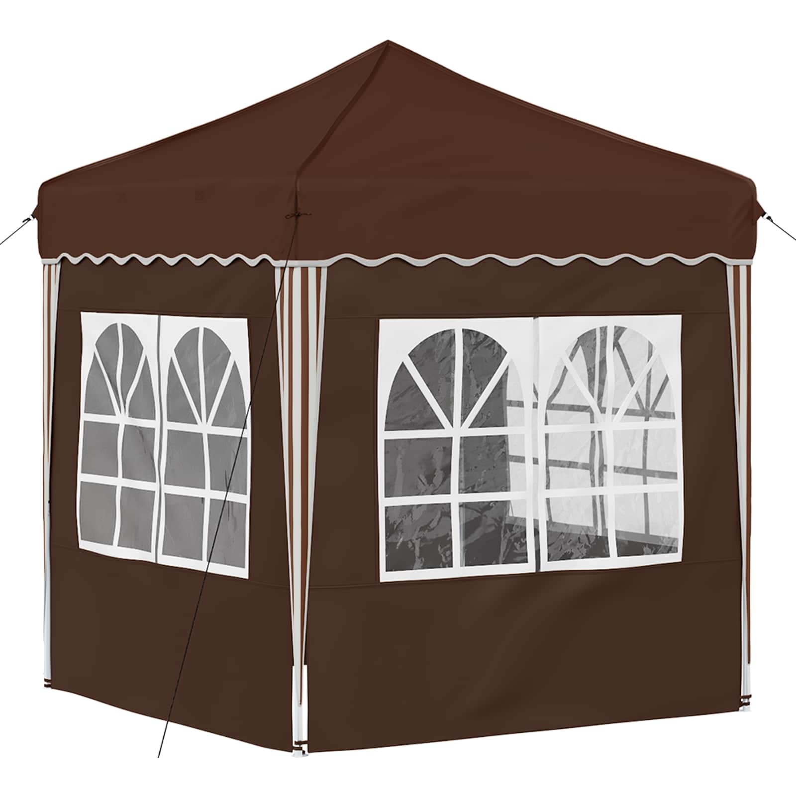 Pop-up Partyzelt 195 x 195 x 245 cm Creme Oxford-Stoff